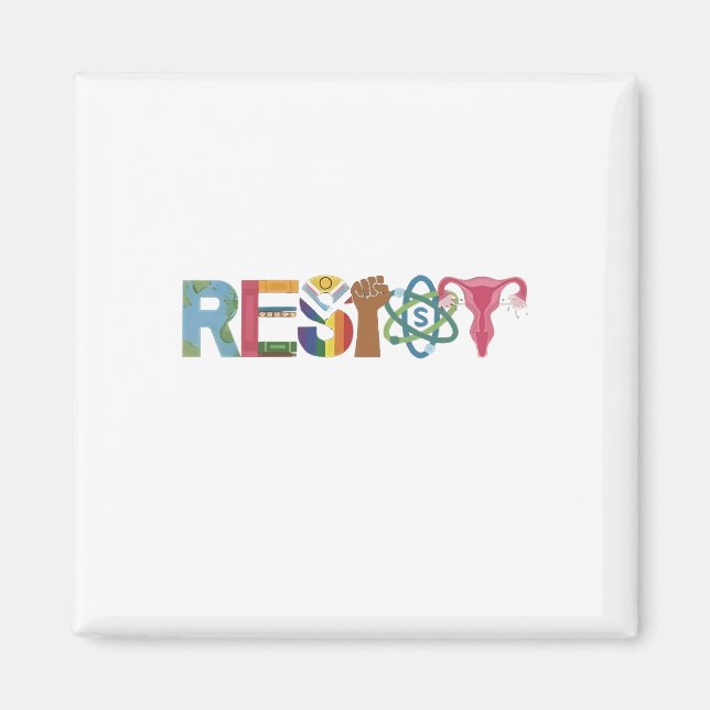 Resistent Shirt Resistance Fight Fist Protest Libe Magnet (Framsidan)