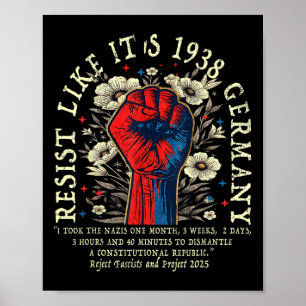 Resistent som 1938 års Tyskland Blommigt Boho Funn Poster