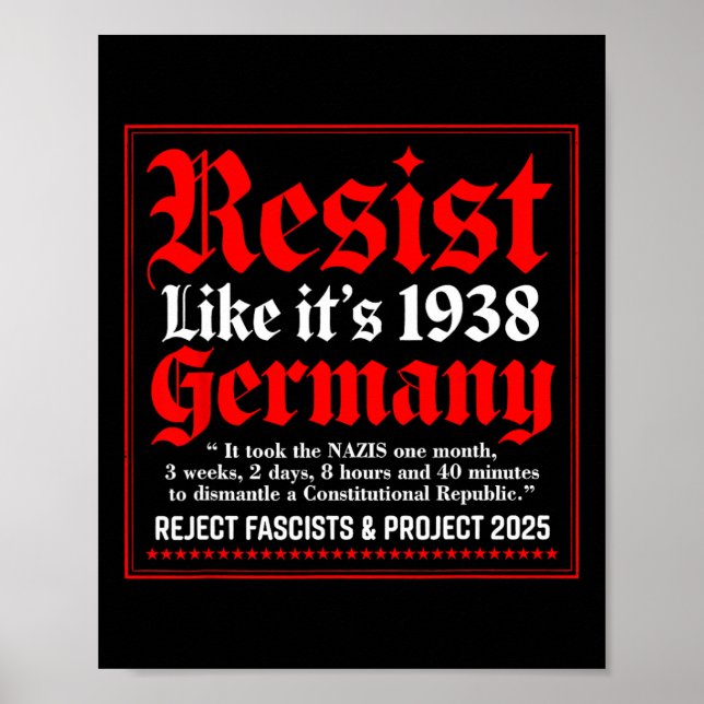 Resistent som 1938 Tyskland 9 Poster (Framsidan)