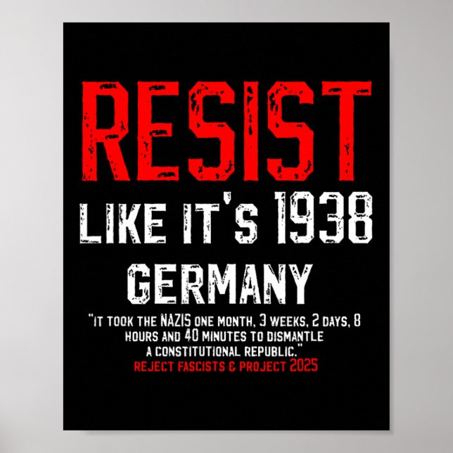 Resistent som det är 1938 Tyskland Reject Fascism  Poster (Framsidan)