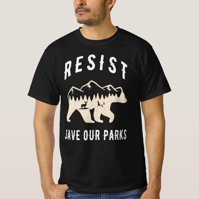 Resistent Spara Vårt Parker Alt USA:s nationella P T Shirt (Framsida)