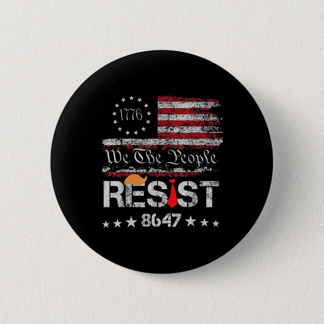 Resistent Trast Protest against Policy US Flagga w Knapp (Framsida)