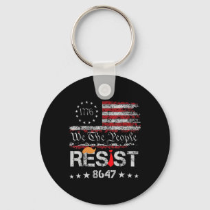Resistent Trast Protest against Policy US Flagga w Nyckelring