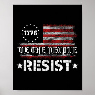 Resistent Trast Protest against Policy US Flagga w Poster