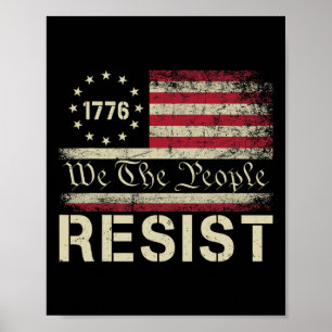 Resistent Trast Protest against Policy US Flagga w Poster