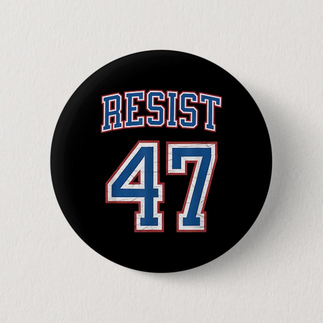 Resistent Trump 47 Retro Distress Politiskt Knapp (Framsida)