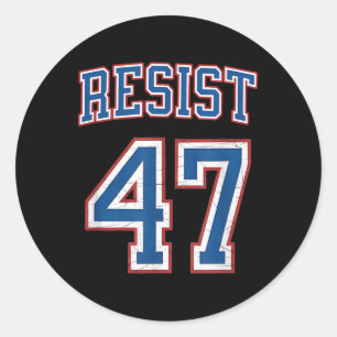 Resistent Trump 47 Retro Distress Politiskt Runt Klistermärke
