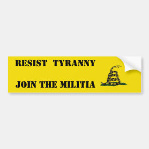 Resistent Tyranny Går med milisen Bildekal