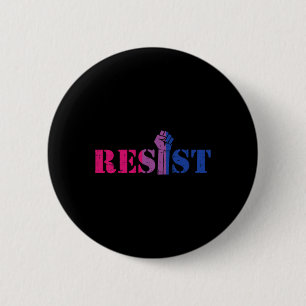 Resistent upphöjt fist Protest Lgbtq Biual Flagga Knapp