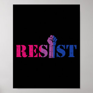 Resistent upphöjt fist Protest Lgbtq Biual Flagga Poster