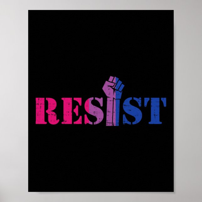 Resistent upphöjt fist Protest Lgbtq Biual Flagga  Poster (Framsidan)