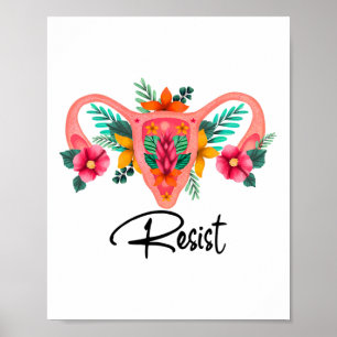 Resistent Uterus Blommigt Pro Chotionsavregistreri Poster