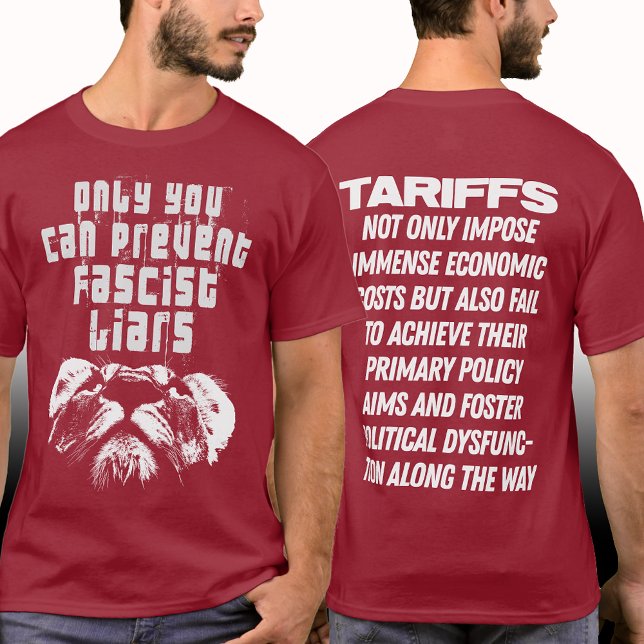 Resistenta fascistiska lögnare Tariffs Politiska f T Shirt (Resist-Fascists-Anti-Trump-Tariffs-Political Dysfunction Economic Cost-Leftist-Liberal-Progressive-)