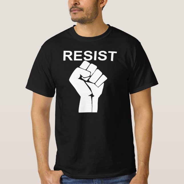 Resister Fist Hand Grip Activism Protest Justice T Shirt (Framsida)