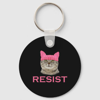 Resister Persist Protest March Cat Hat Nyckelring