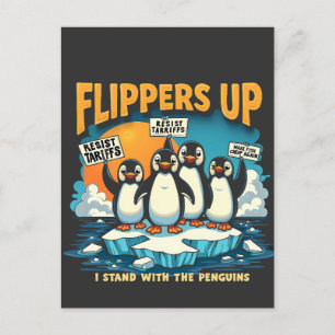 Resistera att jag står med Penguins Helg Vykort