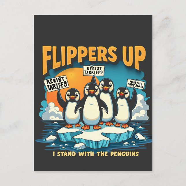 Resistera att jag står med Penguins Helg Vykort (Framsida)