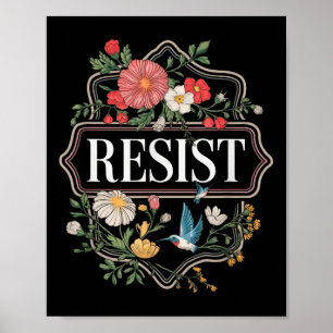 Resistera Blommigt Protest Trump Anti Trump Poster