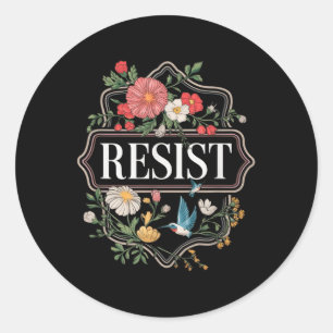 Resistera Blommigt Protest Trump Anti Trump Runt Klistermärke