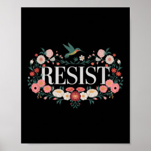 Resistera Blommigt Protest Trump Trump Anti Trump Poster
