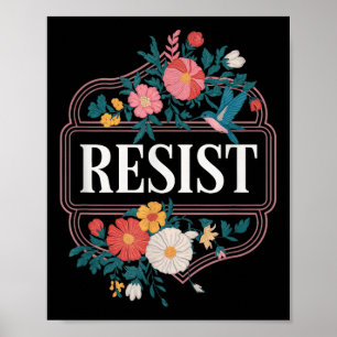 Resistera Blommigt Protest Trump Trump Anti Trump Poster