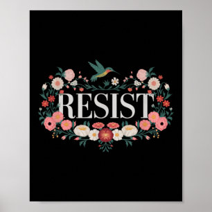 Resistera Blommigt Protest Trump Trump Anti Trump Poster