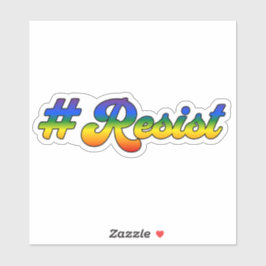 Resistera Hashtag med Regnbåge-bakgrund Klistermärken