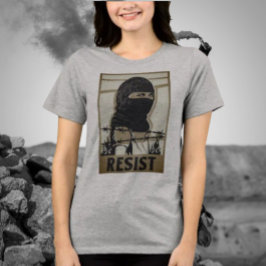 Resistera kvinna i Ski Mask Shirt T