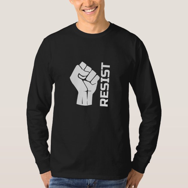 Resistera med fist - i vitt 0002 t shirt (Framsida)