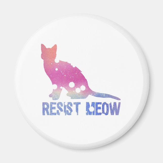 Resistera meow feminist katt magnet (Framsidan)