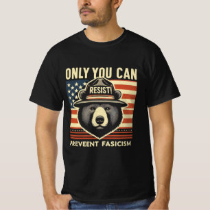 Resistera och förhindra fetstilt antifascistisk ör t shirt