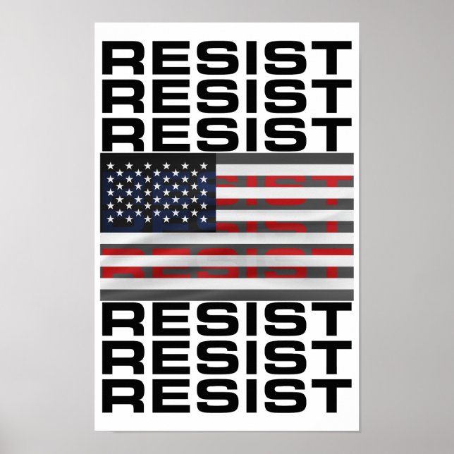 Resistera på amerikansk Flagga Poster (Framsidan)