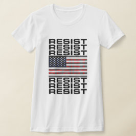 Resistera på amerikansk Flagga T Shirt