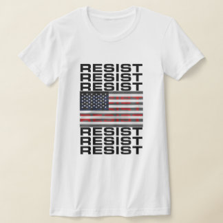 Resistera på amerikansk Flagga T Shirt