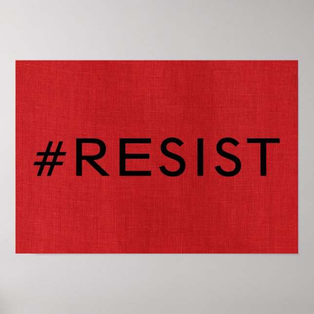 #Resistera på Red Linen Struktur Photo Poster (Framsidan)