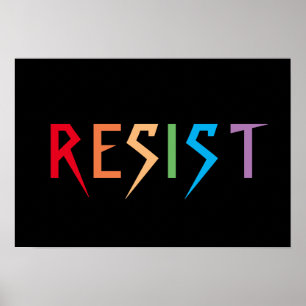 Resistera på Regnbåge Färg Poster