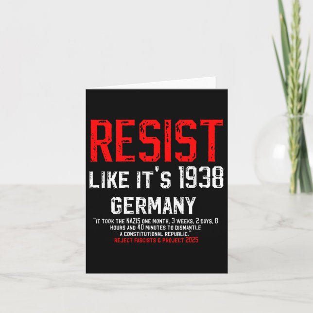 Resistera på samma sätt som 1938 års Tysklanda för Kort (Framsida)
