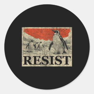 Resistera penguin Activism Anime Graphic vi står p Runt Klistermärke
