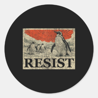 Resistera penguin Activism Anime Graphic vi står p Runt Klistermärke