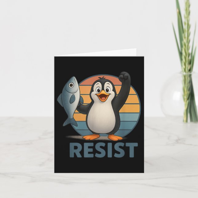 Resistera Penguin Activism Penguins protesterande  Kort (Framsida)