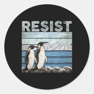 Resistera penguin Activism Runt Klistermärke