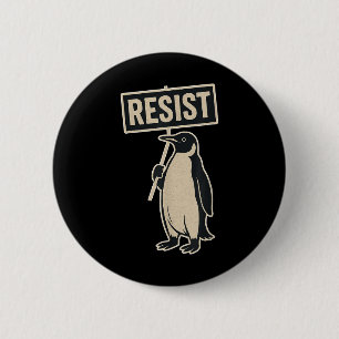 Resistera Penguin-protesten mot Tariffs Funny Grap Knapp
