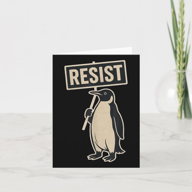 Resistera Penguin-protesten mot Tariffs Funny Grap Kort (Framsida)