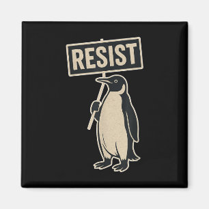 Resistera Penguin-protesten mot Tariffs Funny Grap Magnet