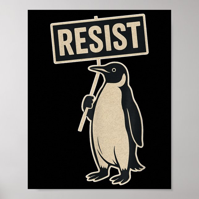 Resistera Penguin-protesten mot Tariffs Funny Grap Poster (Framsidan)