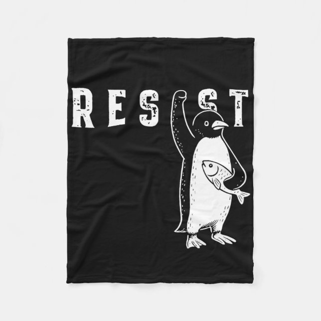 Resistera Penguin Shirt Resistant Penguin Activism Fleecefilt (Framsidan)