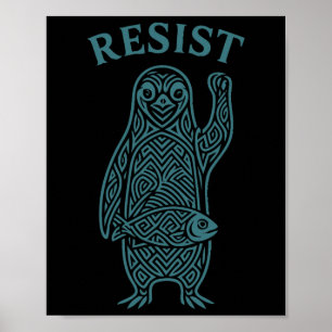 Resistera Penguins Activism Graphic vi står med pe Poster