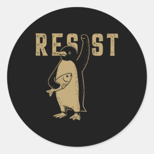 Resistera Penguins Activism Graphic vi står med pe Runt Klistermärke