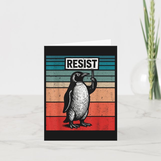 Resistera penguins mot Trump Tariffs Funny Kort (Framsida)