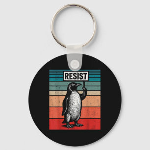 Resistera penguins mot Trump Tariffs Funny Nyckelring